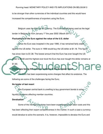 Monetary Policy and Its Implications in Belgium