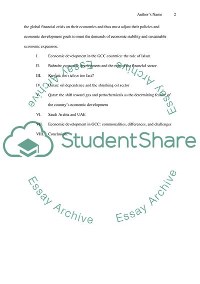 Economic Development in The GCC States