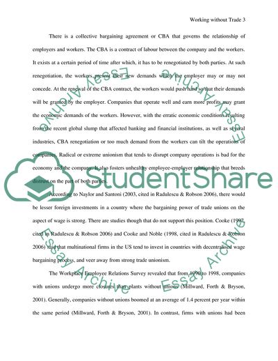 Working without Trade Unions