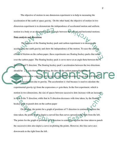 Motion in One and Two Dimensions