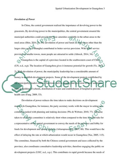 Spatial Urbanization Development in Guangzhou