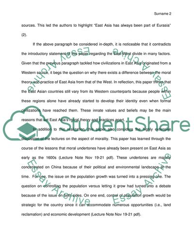 Moral Theory and Practice: A Profile of East Asia