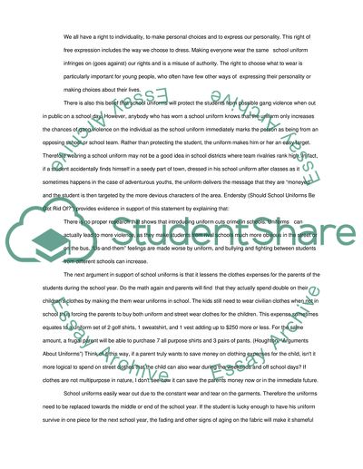 Argument Against Wearing Uniforms in School