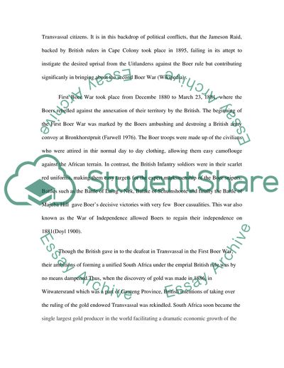 To What Extent Was the Jameson Raid of 1895-96 the Beginning of the Second Anglo-Boer War