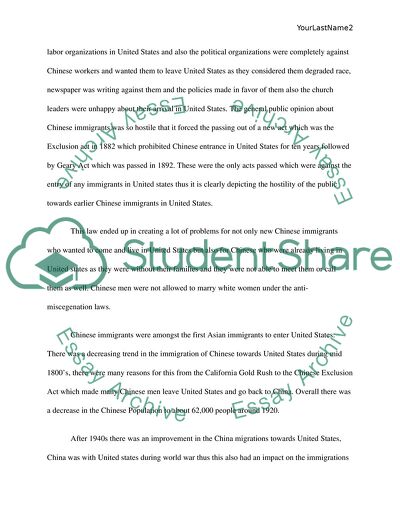 The History of Chinese Immigration to the United States