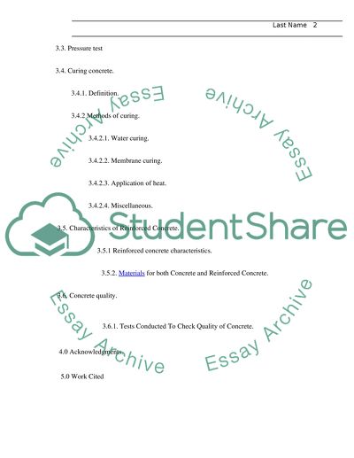 Historical Analysis of Concrete