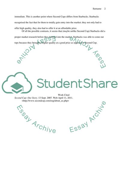 Contrast Between Starbucks and Second Cup