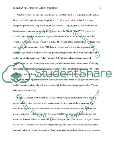 Substance Abuse Related Disorders