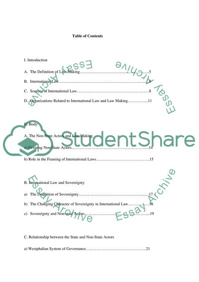 The Role That State and Non-state Actors Play in International Law-Making