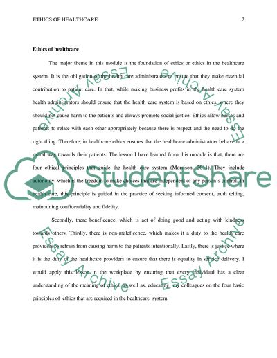 Ethics in Health Administration