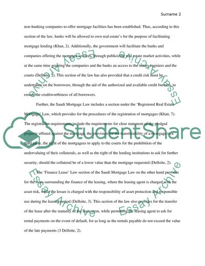 Implementation of the Saudi Mortgage Law Developing an Effective Mortgage