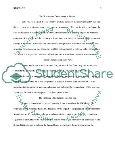 Responses to various articles