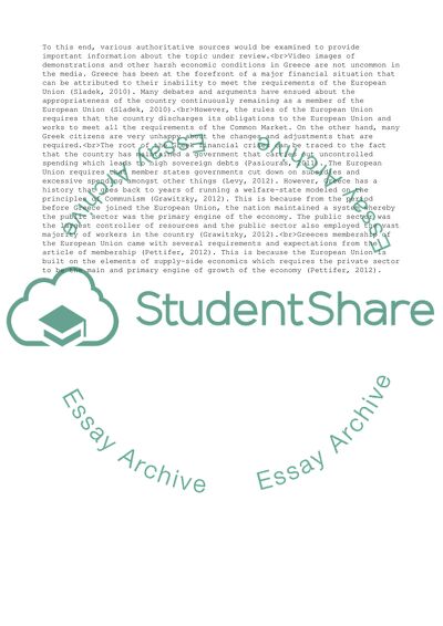 The Greek Financial Crisis