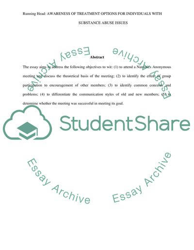 Awaress of Treatment Options for Individuals with Substance Abuse Issues