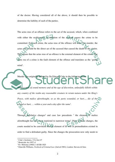 Criminal Law in the UK and Using of the Sleeping Drug in Medicine