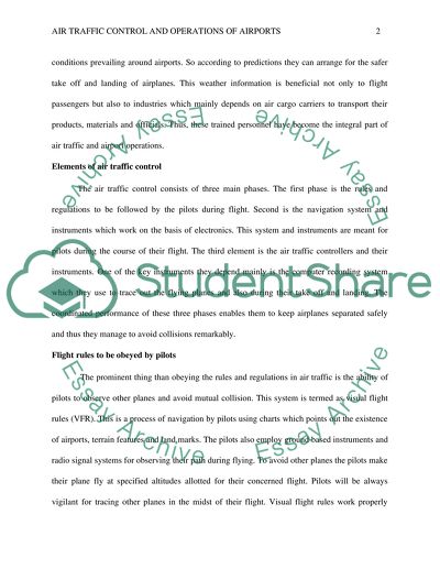 Air Traffic Control and Operations of Airports