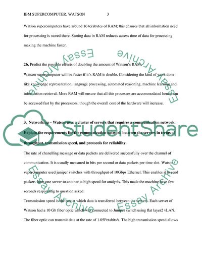 Watson Supercomputer with the Communication Network