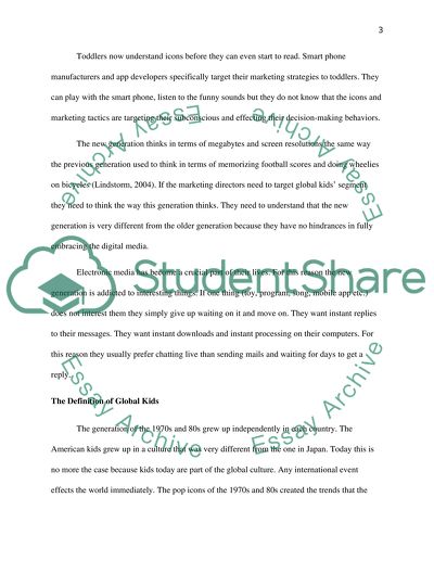 The Evidence of the Existence of a Global Kids Segment