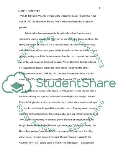 Dianne Feinstein, a U.S. Senator From California