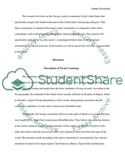 Description of Navajo Cosmology