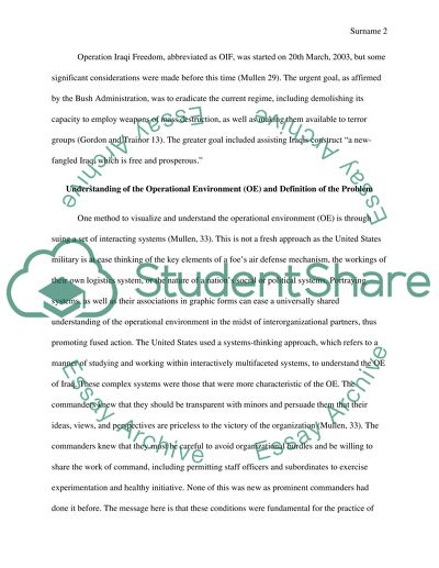 U.S. Military Campaign Planning for OIF from 2002 to 2007