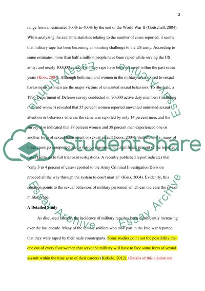 Military Rape in the US