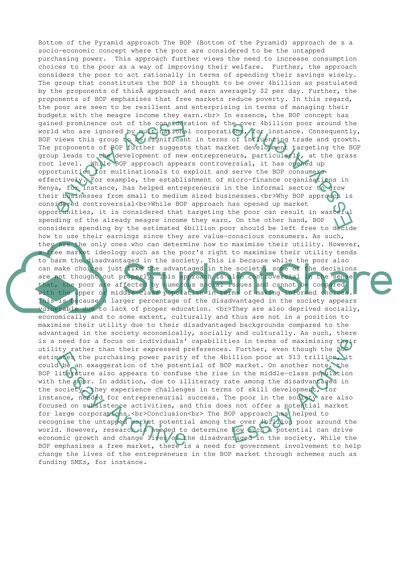 What is the Bottom of the Pyramid approach, and why is it consider controversial