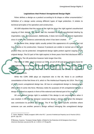 The UK and EU Unregistered Design Rights