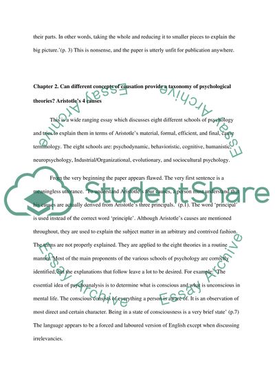 Analytical review of three chapters as editor of book on psychology