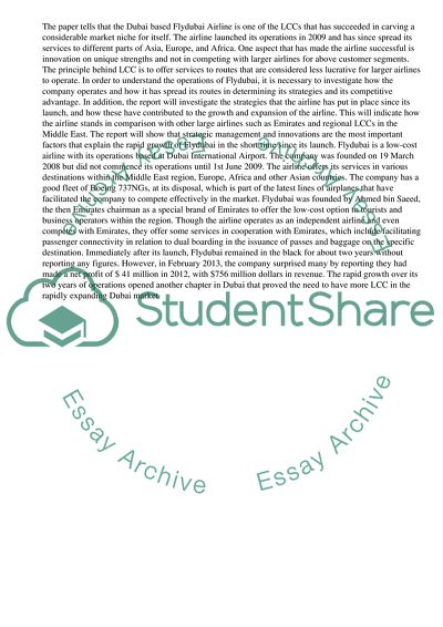 How Does the Low Cost Carrier Flydubai Manage to Increase Its Market Share