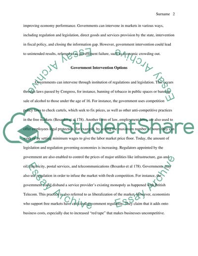 Microeconomics: Government Intervention and Failure