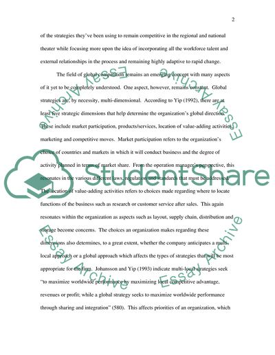 Globalization Strategies