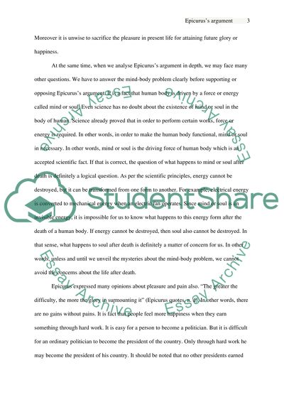 Epicuruss Argument That We Are Not Harmed by Our Own Death