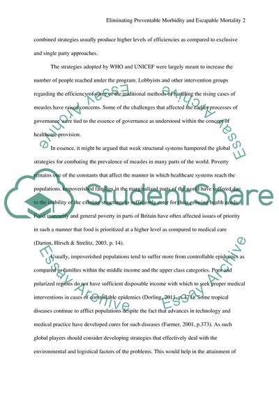 Eliminating Preventable Morbidity and Escapable Mortality