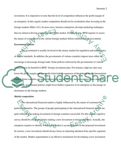 Considerations to Entry in the Proposed Foreign Market