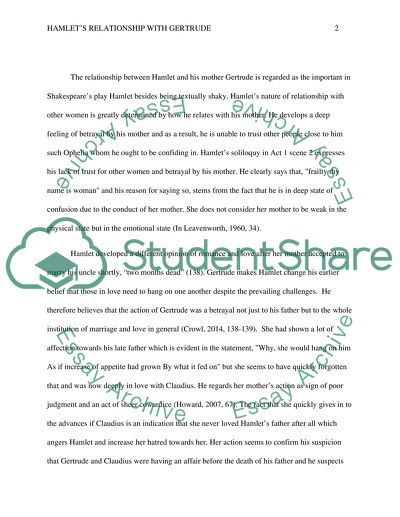 Discuss Hamlet&apos;s relationship with Gertrude