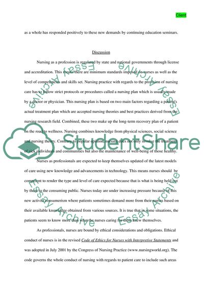 Nursing as a Profession