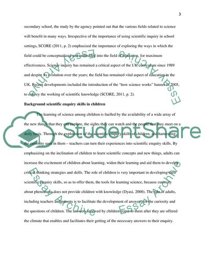 The Nature of the Scientific Enquiry Skills Developed by Children