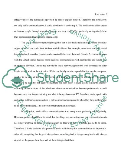 Effects of Media on Communication