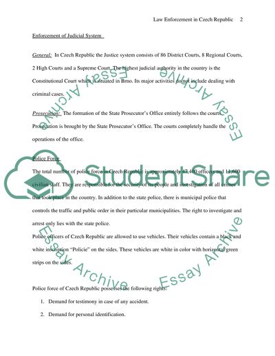 Law Enforcement in the Czech Republic