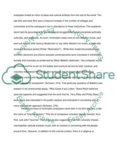 Minimalism and Music