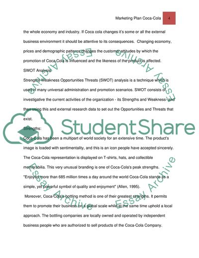 Marketing Plan of Coca-Cola