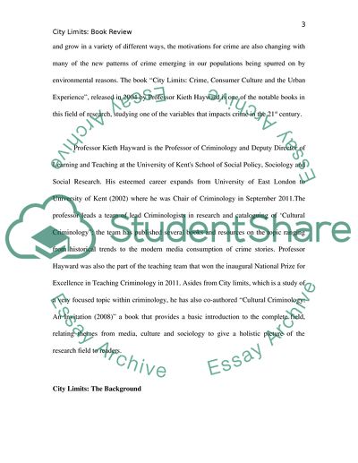 City Limits: Crime, Consumer Culture and the Urban Experience