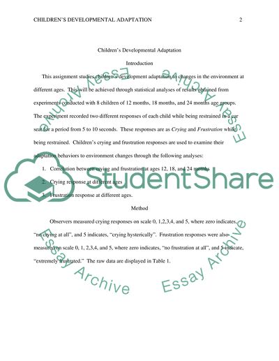 Childrens developmental adaptation to changes in the environment