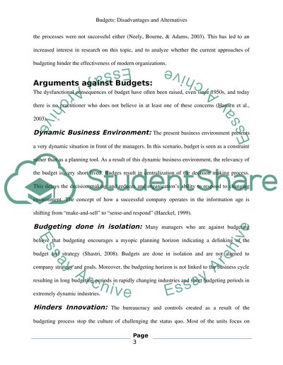 economic budget essay