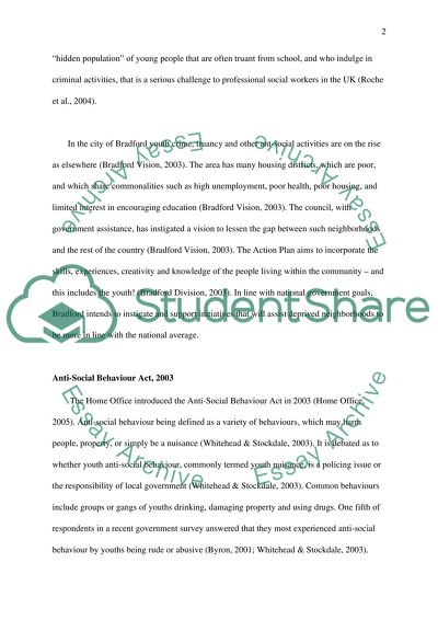 Professional Youth Worker Intervention in the UK