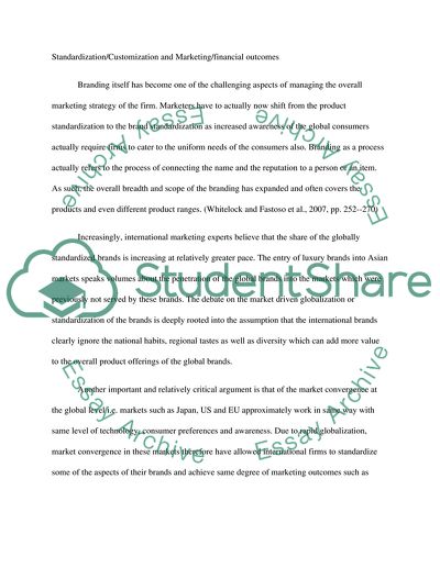 Standardization and Adaptation According to the International Markets