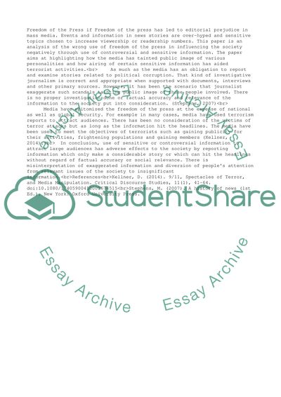 Freedom of speech and freedom of the press