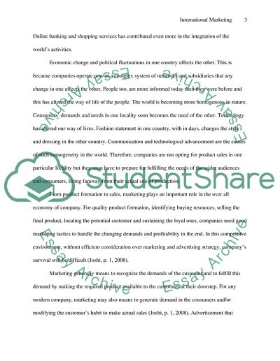 International Marketing: a Cross-Cultural Perspective