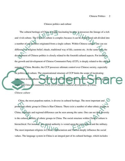 Chinese Politics and Culture